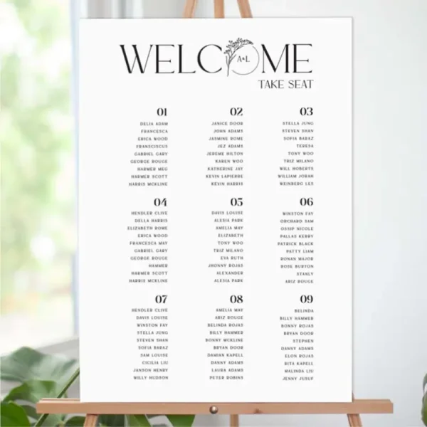 Marion Wedding Seating Chart