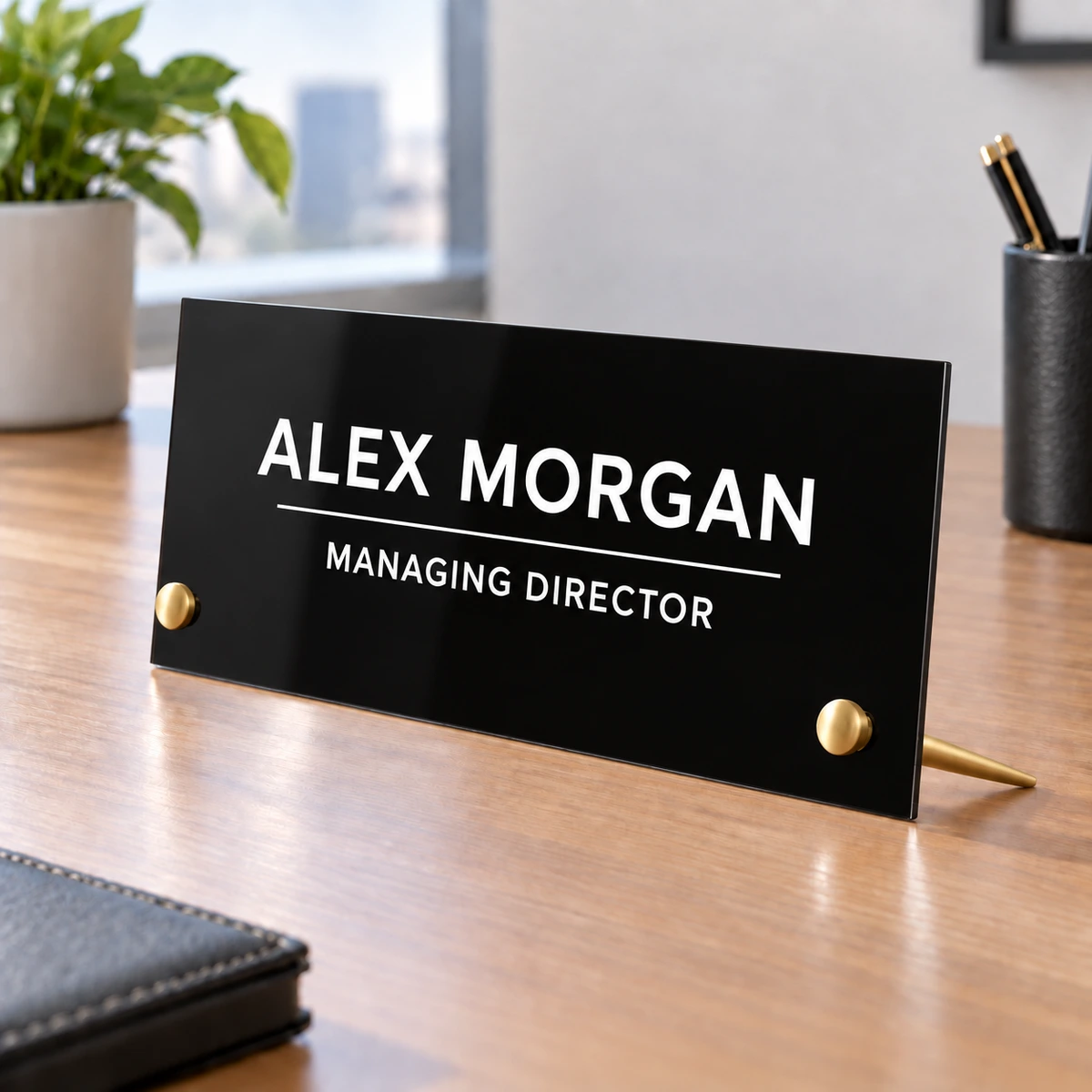 Acrylic Desk Name Plate with Standoffs - Image 2