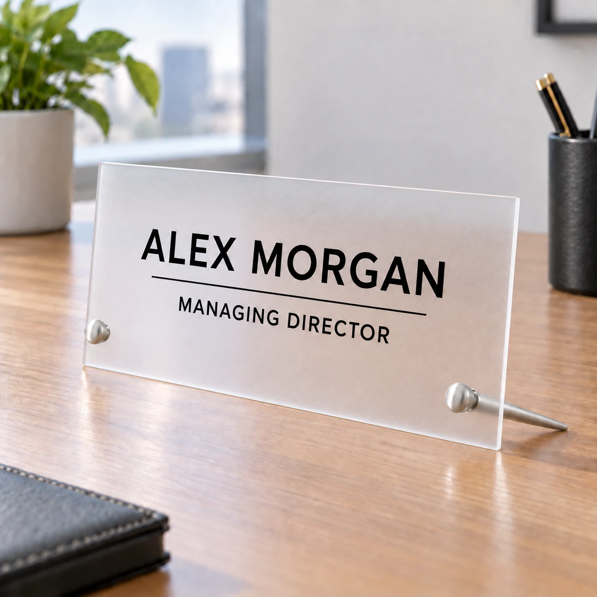 Acrylic Desk Name Plate with Standoffs - Image 3
