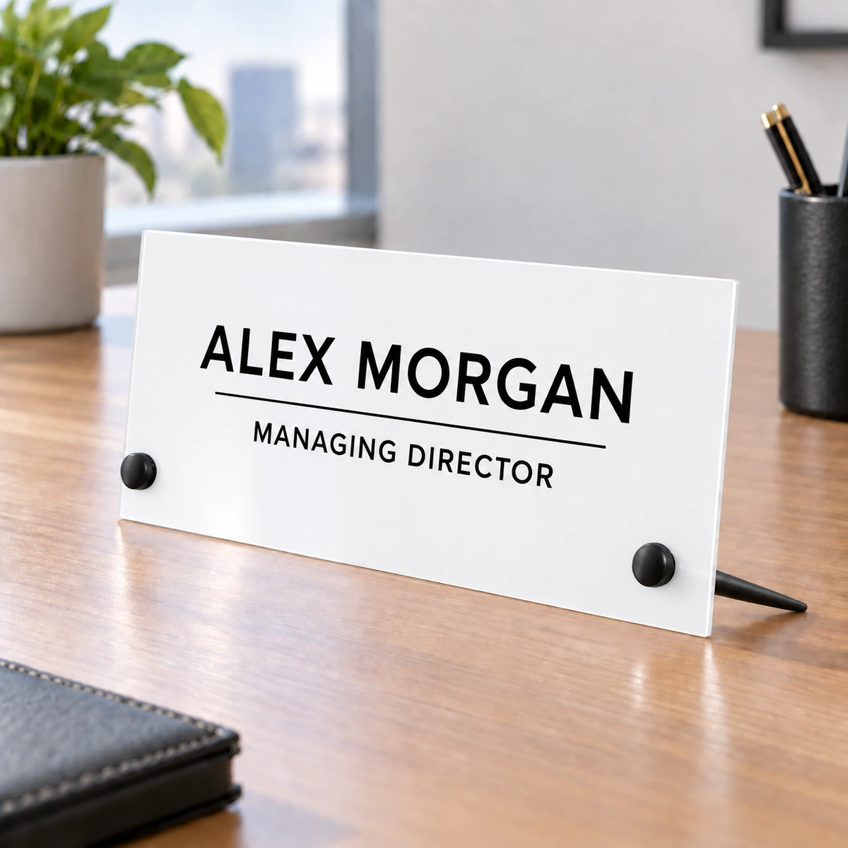 Acrylic Desk Name Plate with Standoffs - Image 5