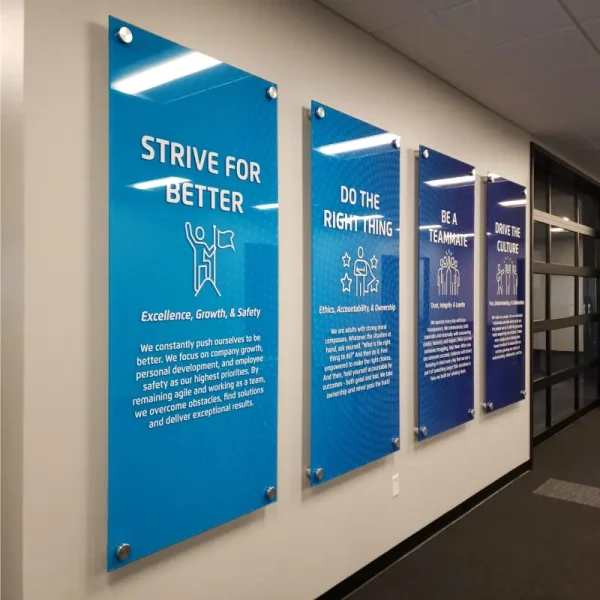 Acrylic Office Core Values Sign
