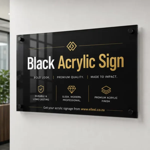 Black Acrylic Sign with Standoffs