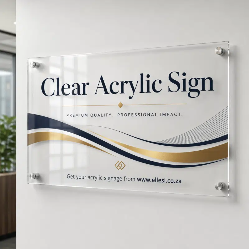 Clear Acrylic Sign with Standoffs
