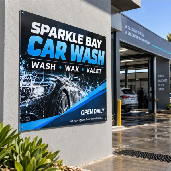 Chromadeck Car Wash Sign installed in a realistic use-case setting