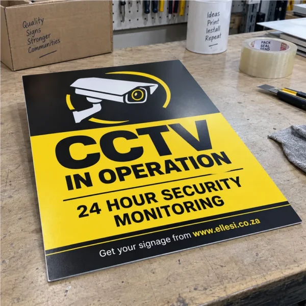 Chromadeck CCTV Sign installed in a realistic use-case setting