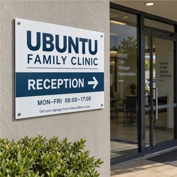 Chromadeck Clinic Sign installed in a realistic use-case setting