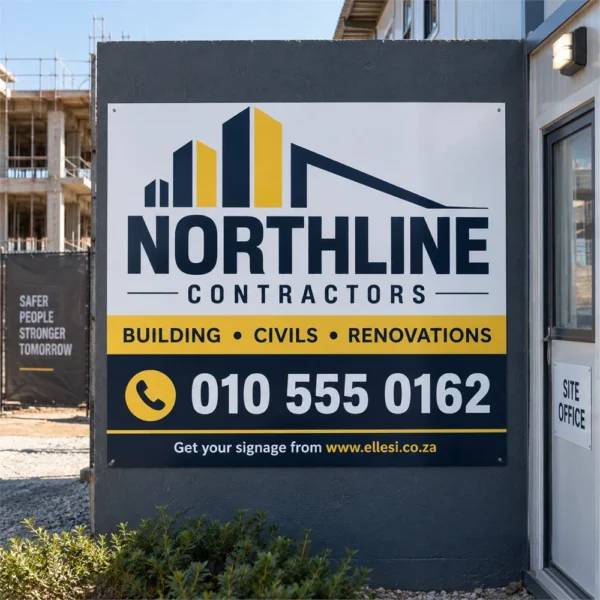 Chromadeck Contractor Sign Board installed in a realistic use-case setting