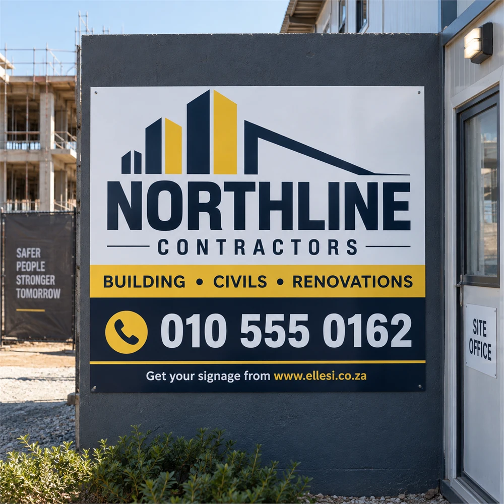 Chromadeck Contractor Sign Board installed in a realistic use-case setting