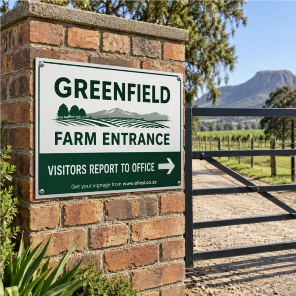 Chromadeck Farm Entrance Sign installed in a realistic use-case setting