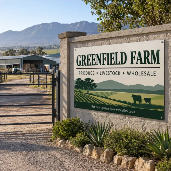 Chromadeck Farm Sign installed in a realistic use-case setting