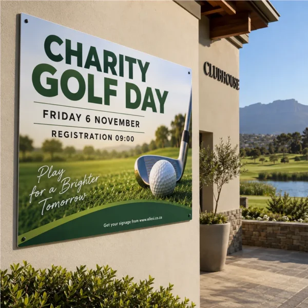 Chromadeck Golf Day Sign installed in a realistic use-case setting