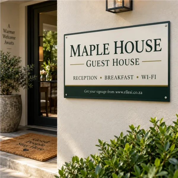 Chromadeck Guest House Sign installed in a realistic use-case setting