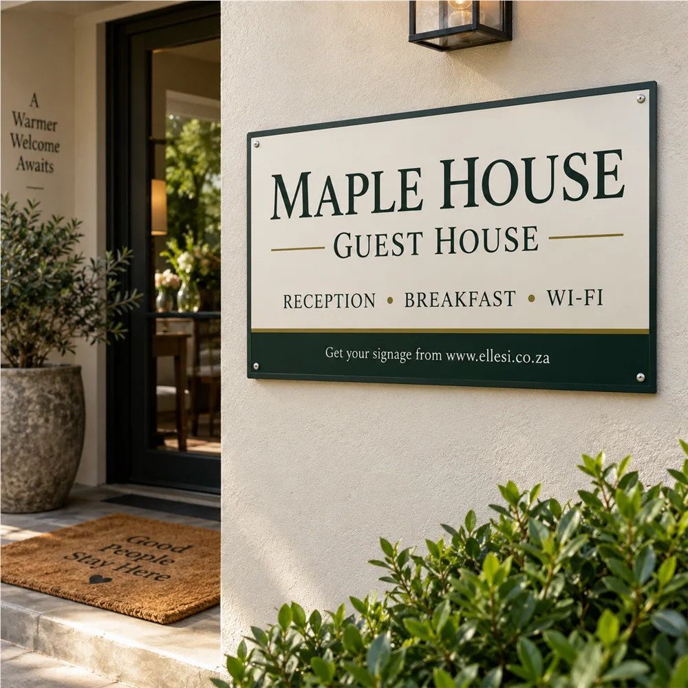Chromadeck Guest House Sign installed in a realistic use-case setting