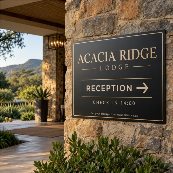 Chromadeck Lodge Sign installed in a realistic use-case setting