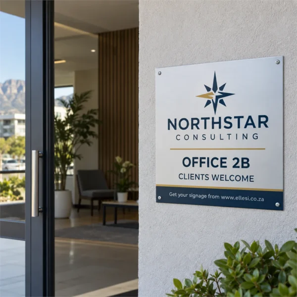 Chromadeck Office Sign installed in a realistic use-case setting