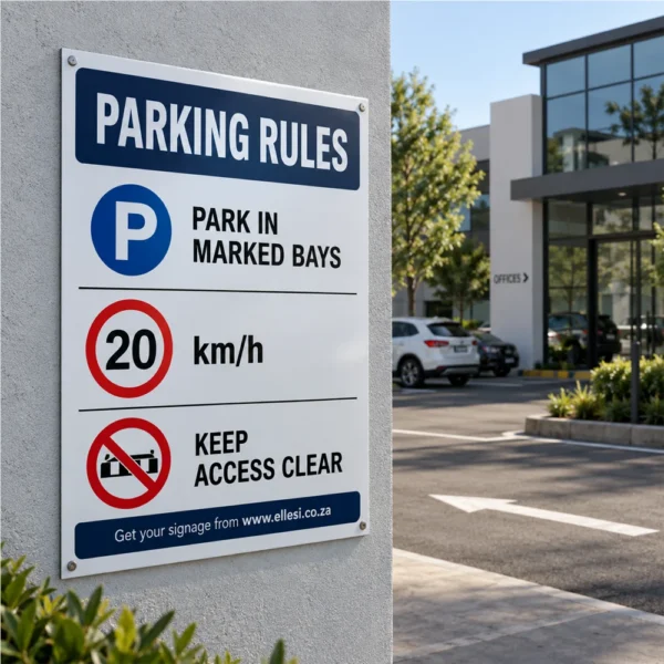 Chromadeck Parking Rules Sign installed in a realistic use-case setting
