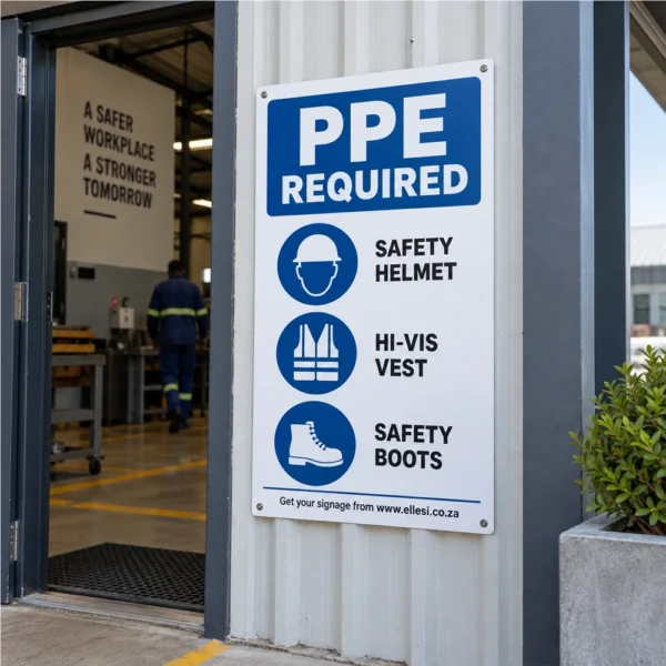 Chromadeck PPE Sign installed in a realistic use-case setting