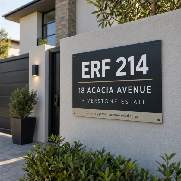 Chromadeck Property Identification Sign installed in a realistic use-case setting