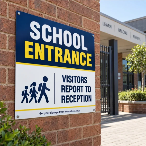 Chromadeck School Entrance Sign installed in a realistic use-case setting