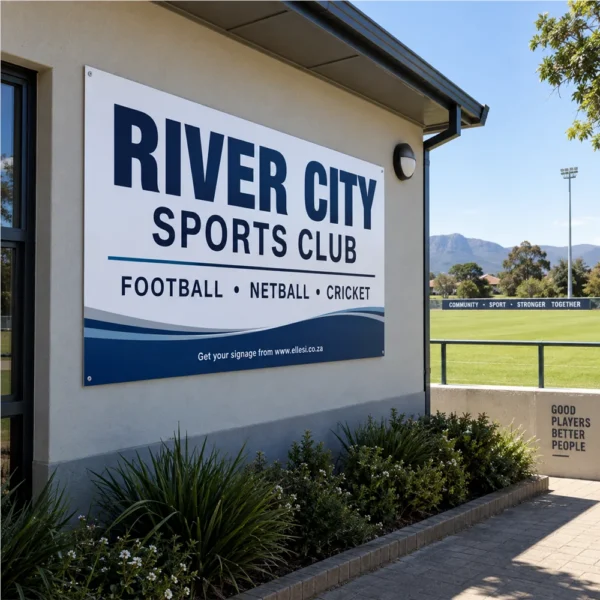 Chromadeck Sports Club Sign installed in a realistic use-case setting