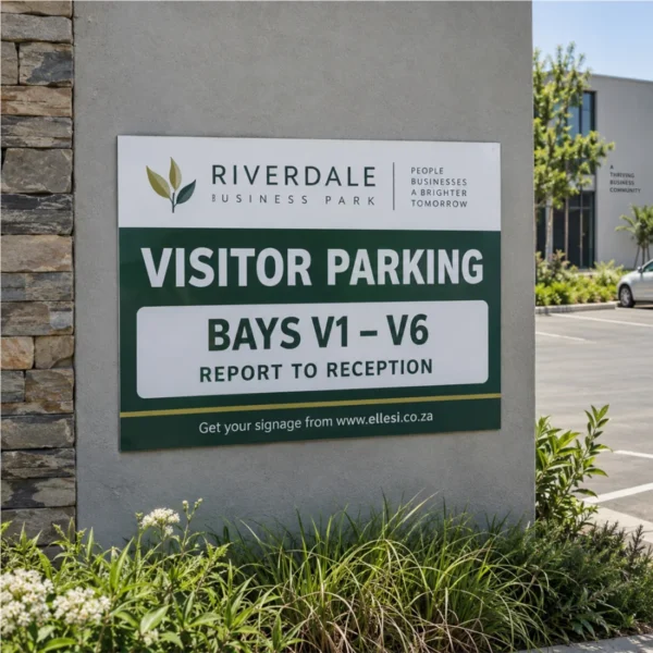 Chromadeck Visitor Parking Sign installed in a realistic use-case setting