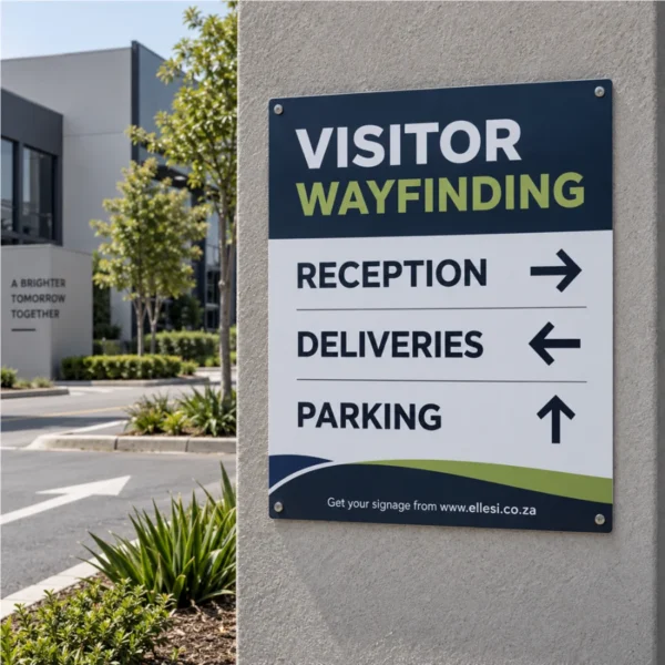 Chromadeck Wayfinding Sign installed in a realistic use-case setting