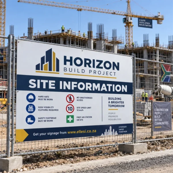 Chromadeck Construction Site Sign installed in a realistic use-case setting