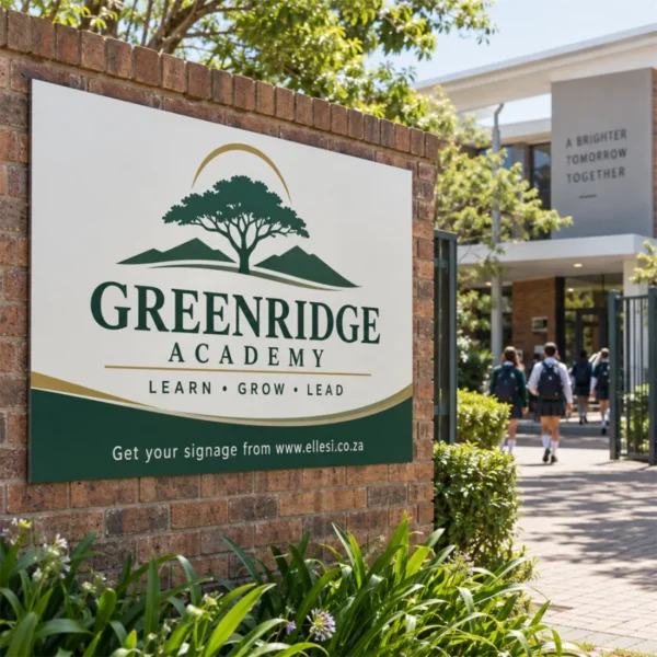 Chromadeck School Sign installed in a realistic use-case setting