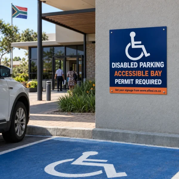 Chromadeck Disabled Parking Sign installed in a realistic accessible bays near entrances and ramps setting