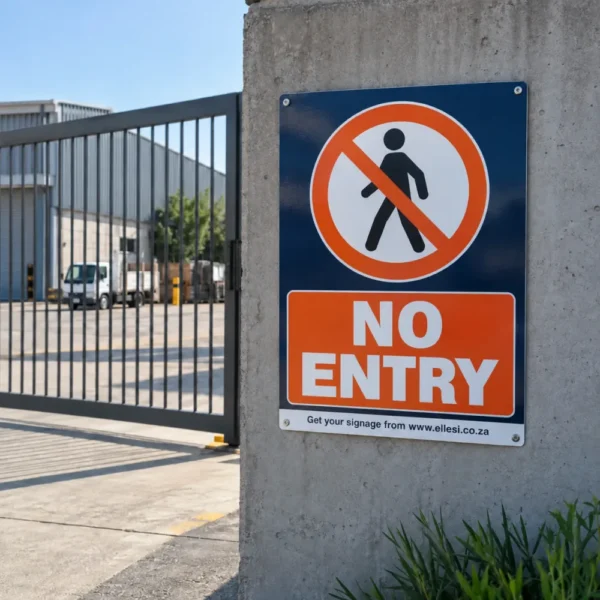 Chromadeck No Entry Sign installed in a realistic restricted gates, one-way exits and controlled entrances setting