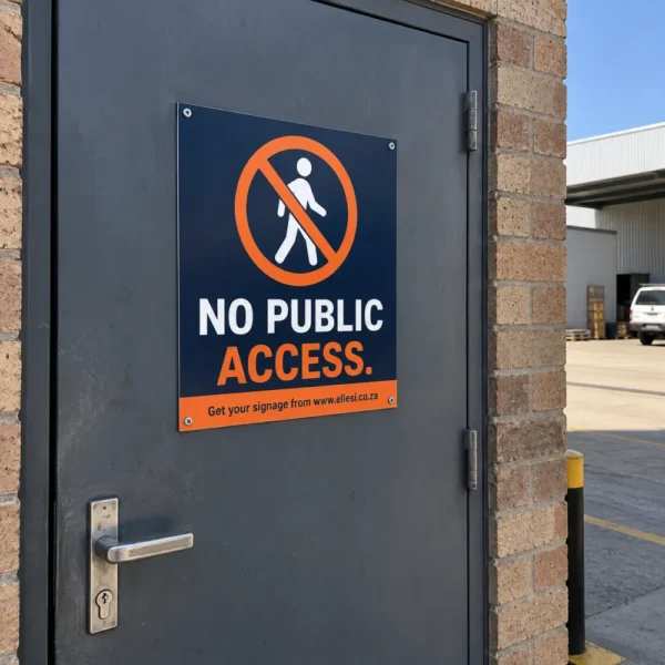 Chromadeck No Public Access Sign installed in a realistic service doors, back-of-house areas and restricted corridors setting