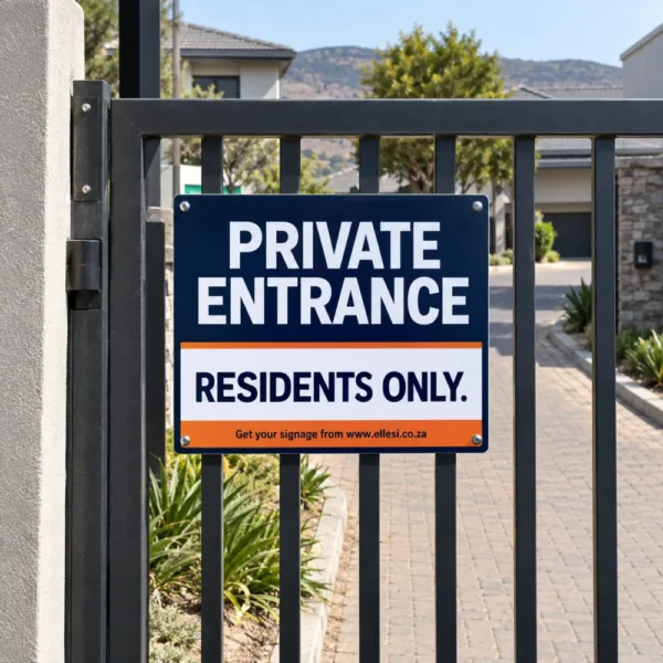 Chromadeck Private Entrance Sign installed in a realistic private gates, resident entrances and staff-only approaches setting