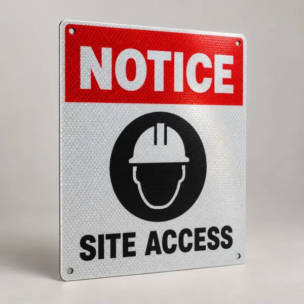 Custom reflective safety sign on Chromadeck